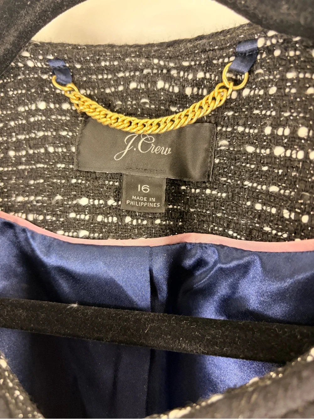 J. Crew Black & White Tweed Long Jacket | 16 - Picture 3 of 7